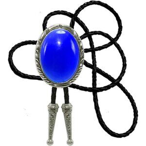 Bolo Tie Natural Colors Stone Blue Natural Stone